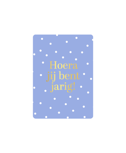 KP® Cadeaukaartjes A7 - Hoera jij bent jarig + stippen, 25st Cadeaukaartje A7 Hoera jij bent jarig met stippen - Verjaardagskaartje