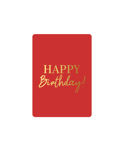 KP® Cadeaukaartjes A7 - Happy birthday, 25st Rood A7 Cadeaukaartje 'Happy birthday' in goud - Verjaardagskaartje