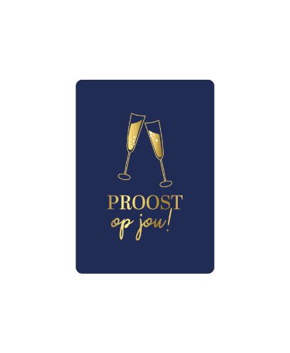 KP® Cadeaukaartjes A7 - Proost op jou, 25st Cadeaukaartje A7 'Proost op jou'  met champagneglazen - Feestkaartje