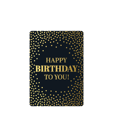 Zwart met goud Cadeaukaartje A7 Happy birthday to you - Verjaardagskaartje 