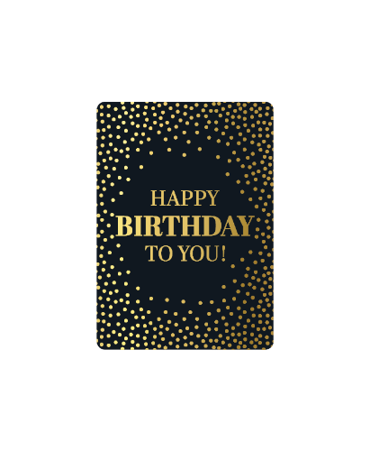 KP® Cadeaukaartjes A7 - Happy birthday to you, 25st Zwart met goud Cadeaukaartje A7 Happy birthday to you - Verjaardagskaartje
