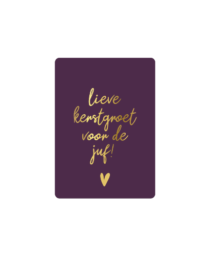 KP® Cadeaukaartjes A7 - Lieve kerstgroet voor de juf, 25st Cadeaukaartje A7 Lieve kerstgroet voor de juf - Kerstkaart juf