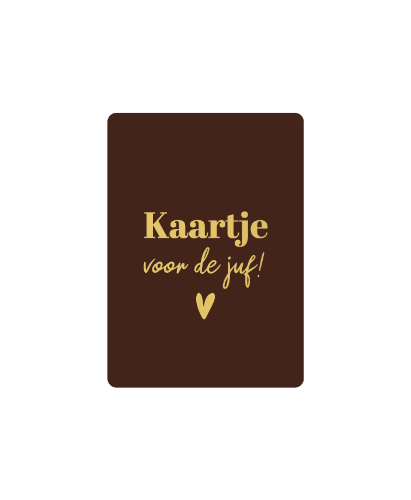 KP® Cadeaukaartjes A7 - Kaartje voor de juf, 25st Bruin Cadeaukaartje A7 met Kaartje voor de juf - Kaartje juf