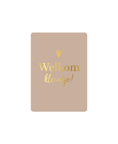 KP® Cadeaukaartjes A7 - Welkom kleintje, 25st Beige Cadeaukaartje A7 'Welkom kleintje' in goud - Kraamkaartje