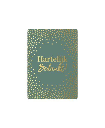 KP® Cadeaukaartjes A7 - Hartelijk bedankt + stippen, 25st Cadeaukaartje A7 Hartelijk bedankt met stippen - Bedankt kaartje klein