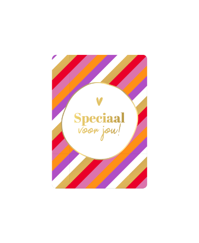 KP® Cadeaukaartjes A7 - Speciaal voor jou + stripes, 25st Cadeaukaartje A7 Speciaal voor jou met gekleurde strepen - Kleine kaartjes