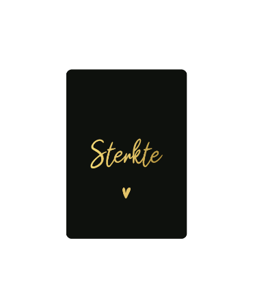 Cadeaukaartje A7 met Sterkte en hartje in goud - Sterkte kaartje