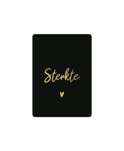 KP® Cadeaukaartjes A7 - Sterkte, 25st Cadeaukaartje A7 met Sterkte en hartje in goud - Sterkte kaartje