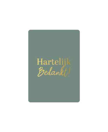 Cadeaukaartje A7 Hartelijk bedankt groen - bedankt kaartje