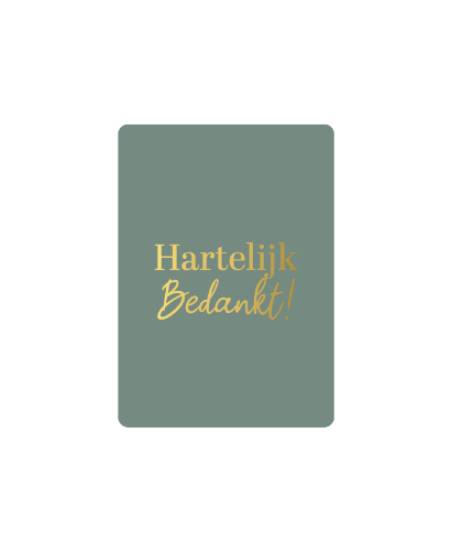 KP® Cadeaukaartjes A7 - Hartelijk bedankt (groen), 25st Cadeaukaartje A7 Hartelijk bedankt groen - bedankt kaartje