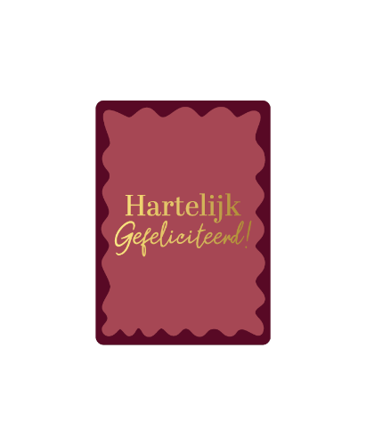 KP® Cadeaukaartjes A7 - Hartelijk gefeliciteerd (burgundy), 25st Bordeaux Cadeaukaartje A7 Hartelijk gefeliciteerd - Verjaardagskaartje
