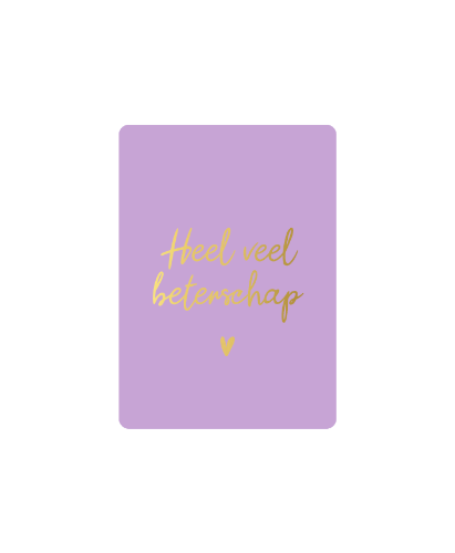 KP® Cadeaukaartjes A7 - Heel veel beterschap, 25st Paars Cadeaukaartje A7 Heel veel beterschap - Kaartje beterschap