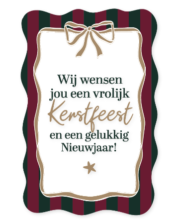 Raamsticker 40x60cm, transparante achtergrond met kerstkader, tekst “Wij wensen jou een vrolijk kerstfeest!”, raamstickers feestdagen winkel
