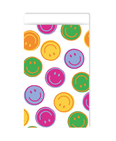 Wit cadeauzakje met gekleurde smileys - 12x19cm