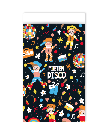 Sinterklaas cadeauzakje met pieten disco - 12x19cm