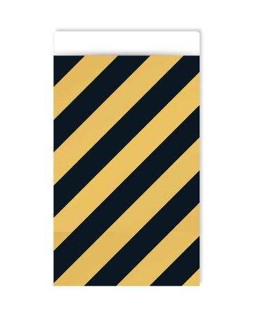 Stijlvol cadeauzakje met zwart/gouden strepen - 12x19cm