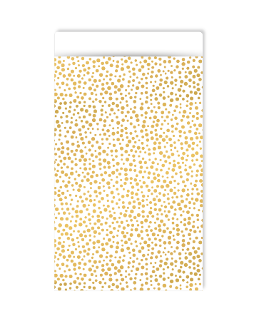 Luxe wit cadeauzakje met gouden stipjes - 12x19cm