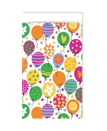 Feest cadeauzakje met gekleurde ballonnen - 12x19cm