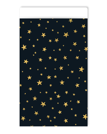 Zwart cadeauzakje met gouden sterretjes - 17x25cm