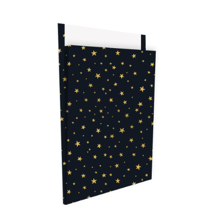 Zwarte grote cadeauzak met gouden sterretjes - 27x34x4cm