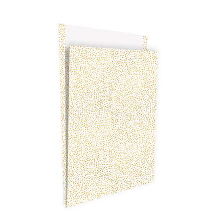 Wit groot cadeauzakje met gouden stipjes - 27x34+4cm