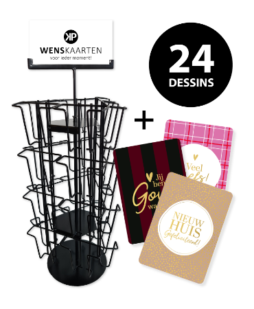 A6 wenskaartjes box Najaar2025, 24 dessins x 10stuks - inclusief display