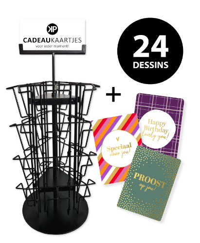 KP® Cadeaukaartjes A7 Voordeelbox Najaar incl. display - 24 x 25 stuks Box A5 cadeaukaarten incl. display - 24 dessins, per dessin 25 stuks
