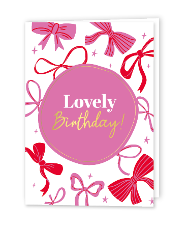 Gevouwen wenskaart 'Lovely Birthday' - Verjaardagskaart