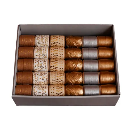 Displaybox krullinten paperlook - Goud bruine All Day linten