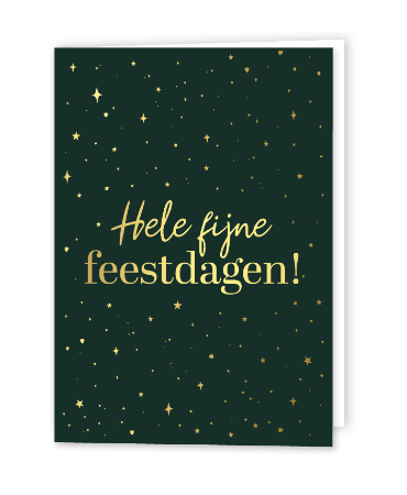 Groene gevouwens wenskaart met gouden sterretjes