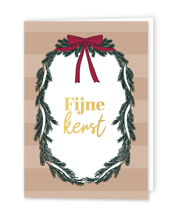 Kerstkaart met fijne kerst - Gevouwen wenskaart