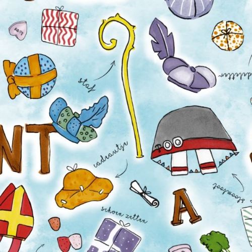 Toon details van Coated cadeaupapier 200m - Sinterklaas Afbeeldingen van Coated cadeaupapier 200m - Sinterklaas