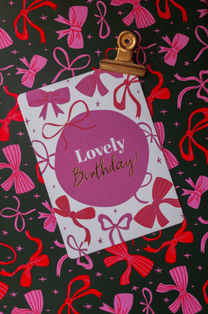 A6 verjaardagskaart 'Lovely birthday', set van 10 stuks, wenskaart