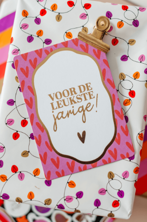 A6 verjaardagskaart 'Voor de leukste jarige', set van 10 stuks