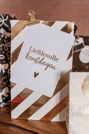 A6 wenskaart met tekst 'Liefdevolle kerstdagen' - kerstwens, set van 10 stuks