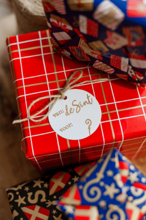 Ronde cadeaulabel Van de Sint voor – D60 mm - Geschenklabel