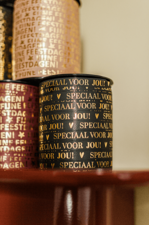 Zwart cadeaulint met gouden tekst 'Speciaal voor jou' - Paperlook 10mmx150m