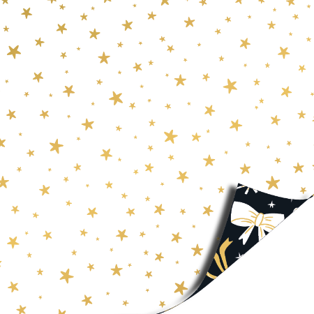 Afbeeldingen van KP® Cadeaupapier 50cm 100m - Bows black/gold