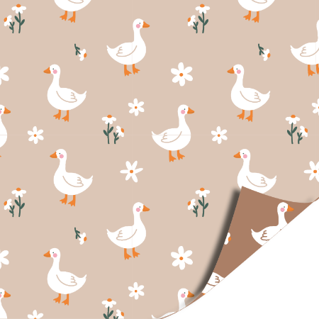 Afbeeldingen van KP® Cadeaupapier 50cm 100m - Goose brown