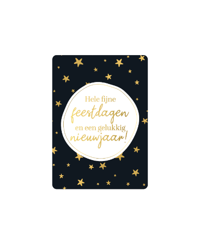 KP® Cadeaukaartjes A7 - Fijne feestdagen gelukkig nieuwjaar, 25st Wit Cadeaukaartje met 'Fijne feestdagen gelukkig nieuwjaar' in goud - A7 Kerstkaartje