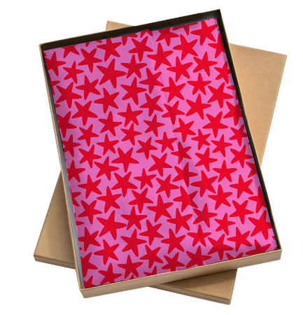 Vloeipapier met rode sterren op roze – Tissuepaper