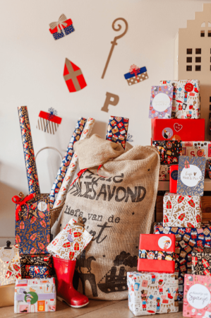 Jute zak - Fijne pakjesavond 60x100cm