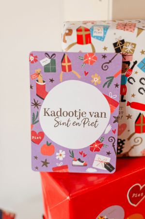 A6 sinterklaaskaart 'Kadootje van Sint en Piet', set van 10 stuks