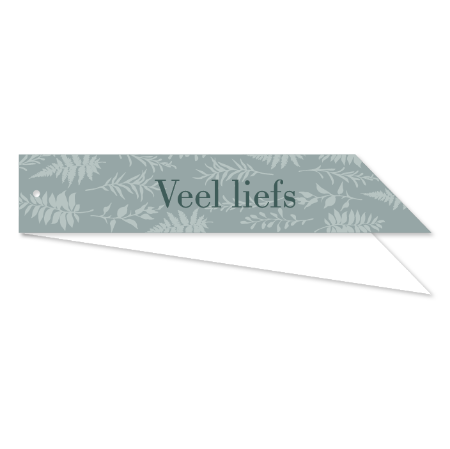Rouwlabel  'Veel liefs' in mint kleur