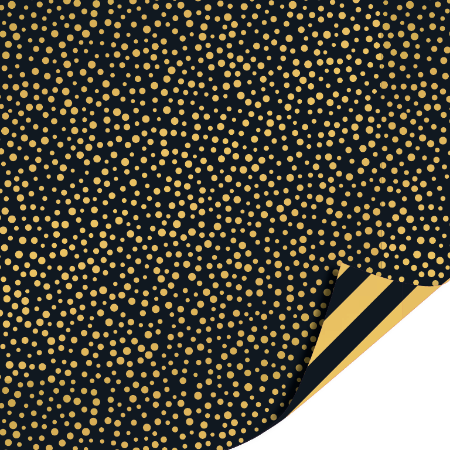 Luxury dots black/gold inpakpapier