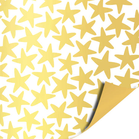 Stars white/gold inpakpapier