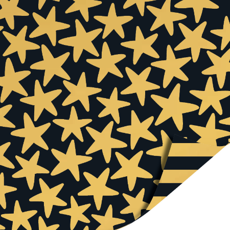 Stars black/gold inpakpapier
