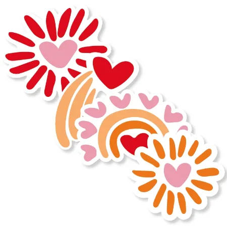 romantische illustraties als sticker - sluitsticker - wensetiketten