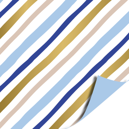 Painted Lines (blue) - inpakpapier, cadeaupapier