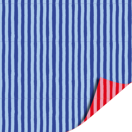 Soft Stripe (blue/red) - inpakpapier, cadeaupapier